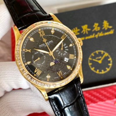 geneve tourbillon PATEK PHILIPPE Geneve Grand Complications Gold Baguettes Diamond Watch